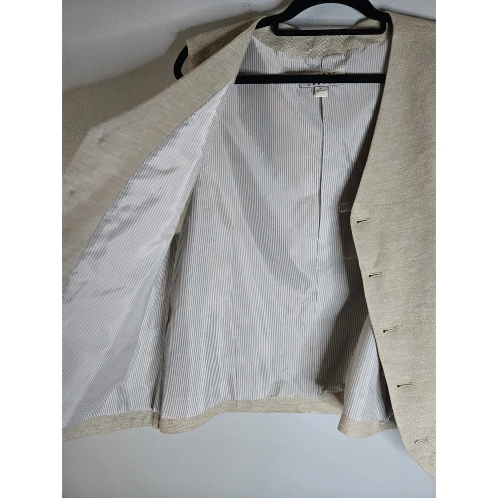 Joseph Abboud Linen Blend Tan Vest Mens Large Coastal Grandpa Minimalist